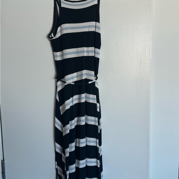 Small 41 Hawthorn Blue and White Striped Dress with Tie - Picture 8 of 9
